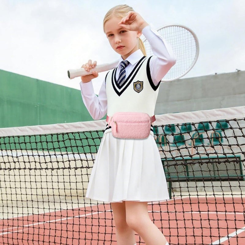 cotmcor Store Valentines Day Gifts for Kids: Fanny Pack Birthday Gift for 5 6 7 8 9 10 11 12 Year Old Teen Girls, Preppy Cute Trendy Stuff Colorblock Crossbody Bag Adjustable Belt Bags for Travel Outdoor - Image 2